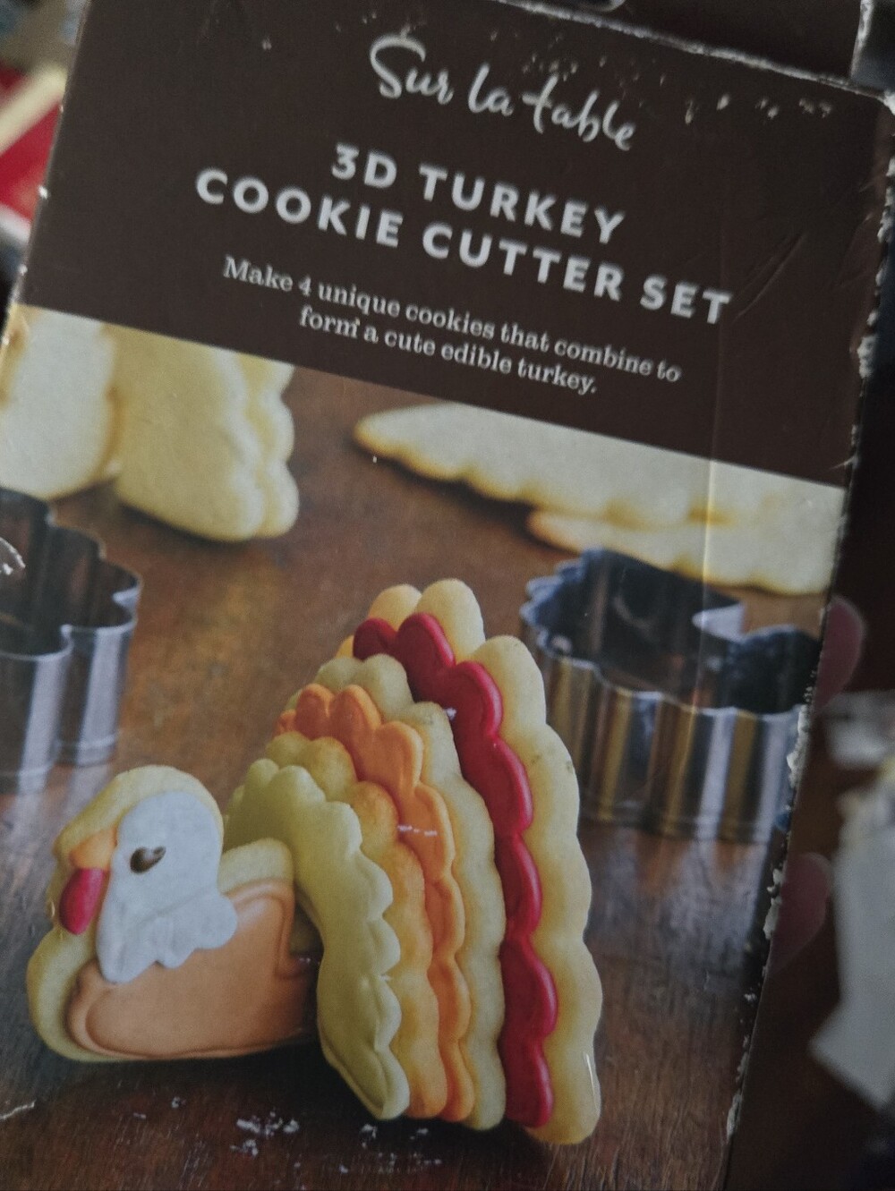 Sur la table cookie cutters, 3D turkey cookie cutter set